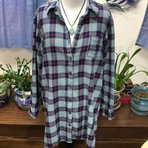 Natural reflections plaid shirt dress